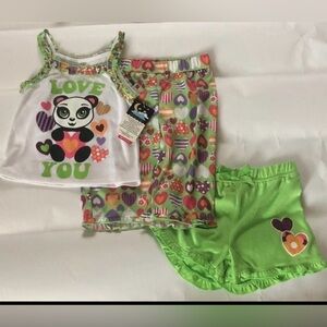 NWT Joe Boxer Girls 3 Piece Pajama Set Size 12 months